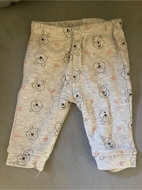 Disney Baby Gray Bear Print Pants with Orange Accents